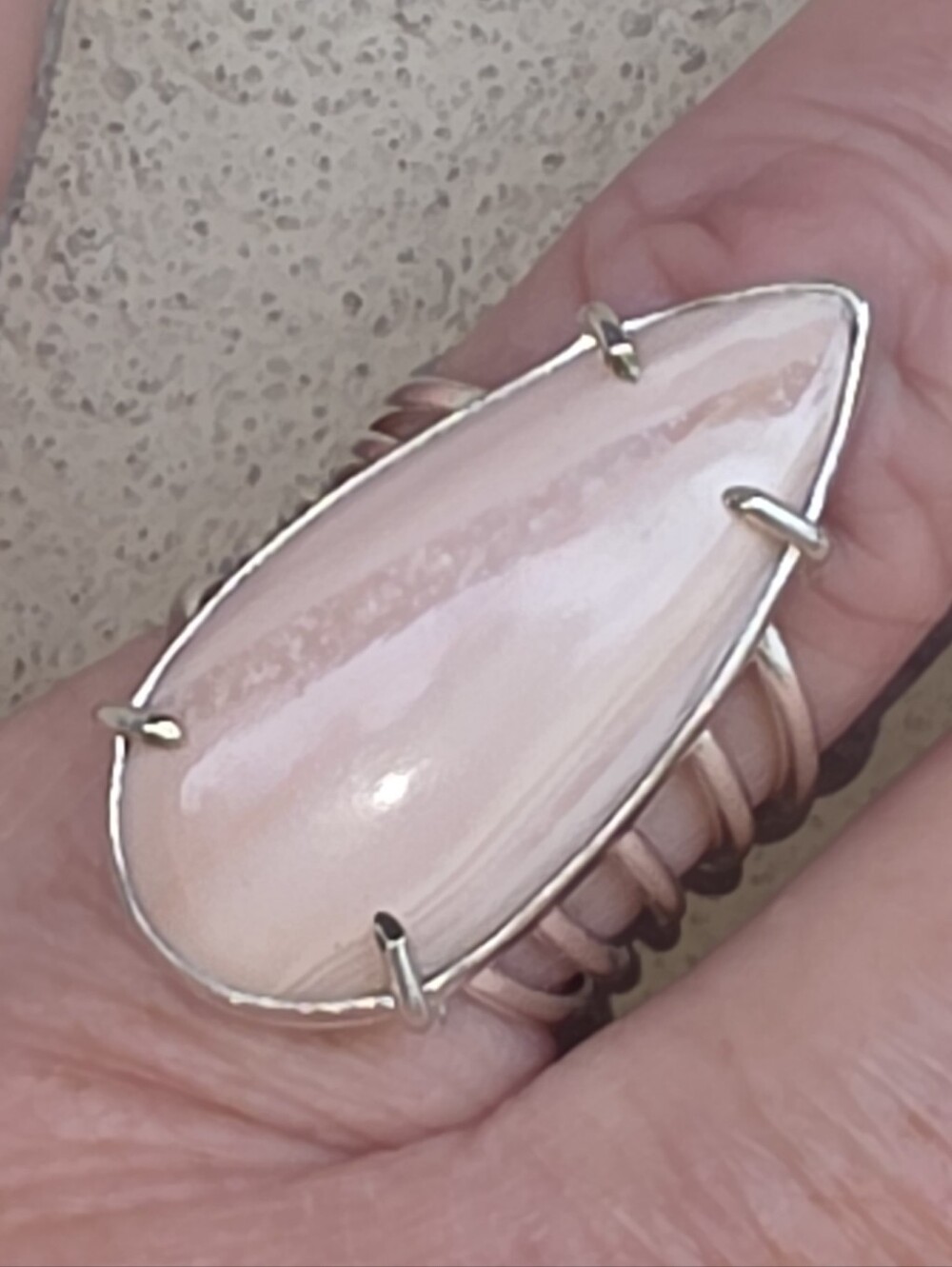 Pink Opal Gemstone Ring In 925 Sterling Silver (7)